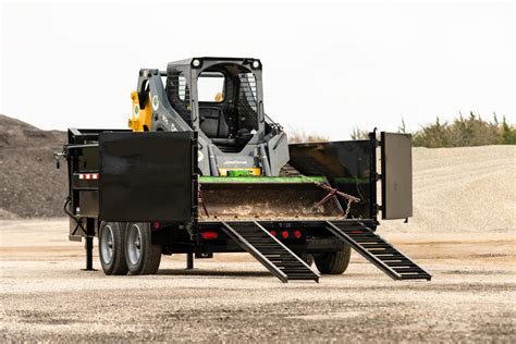 skid steer on deckover gooseneck|pj skid steer dump trailer.